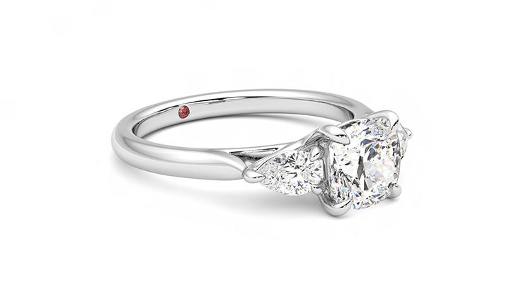 Taylor & Hart Affinity Cushion Engagement Ring 360 degree image 6