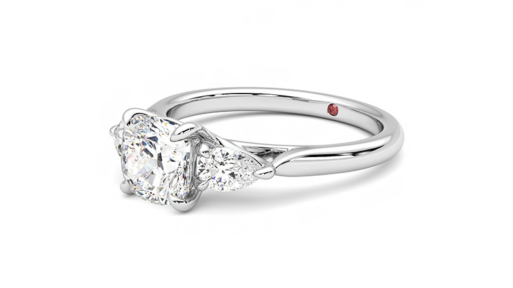 Taylor & Hart Affinity Cushion Engagement Ring 360 degree image 24