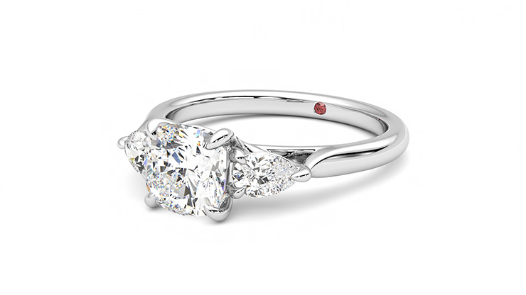 Taylor & Hart Affinity Cushion Engagement Ring 360 degree image 25