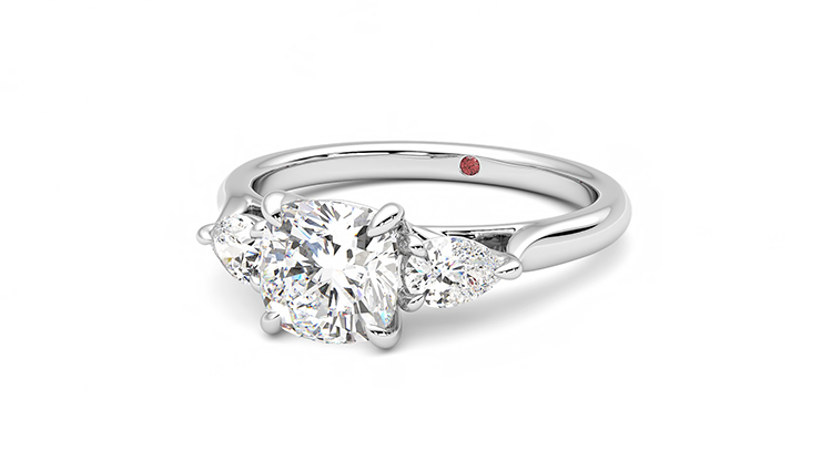 Taylor & Hart Affinity Cushion Engagement Ring 360 degree image 26