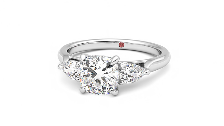 Taylor & Hart Affinity Cushion Engagement Ring 360 degree image 27