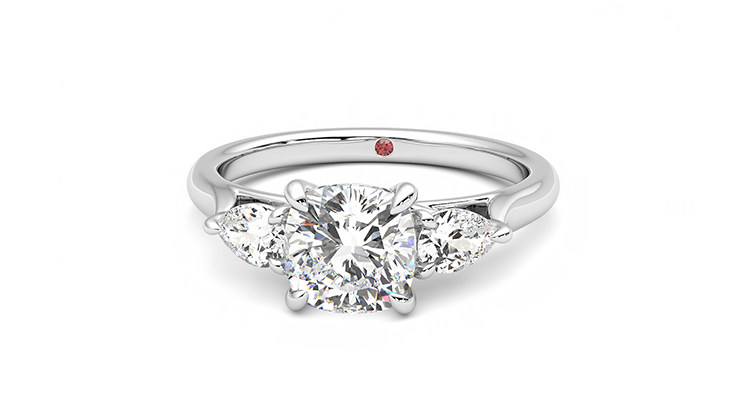 Taylor & Hart Affinity Cushion Engagement Ring 360 degree image 28