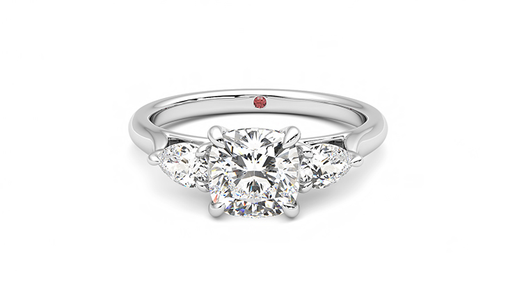 Taylor & Hart Affinity Cushion Engagement Ring 360 degree image 29