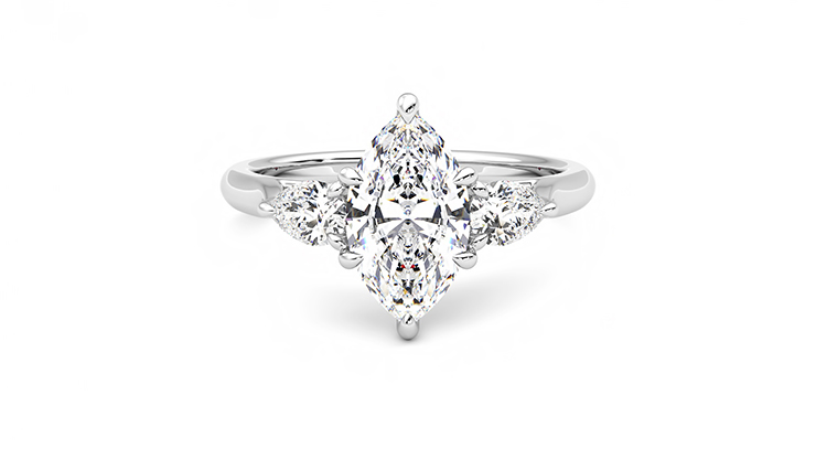 Affinity | 18K White Gold trilogy style engagement ring | Taylor & Hart-gemektower.com.vn