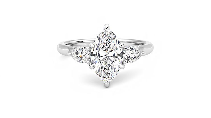 Taylor & Hart Affinity Marquise Engagement Ring 360 degree image 1