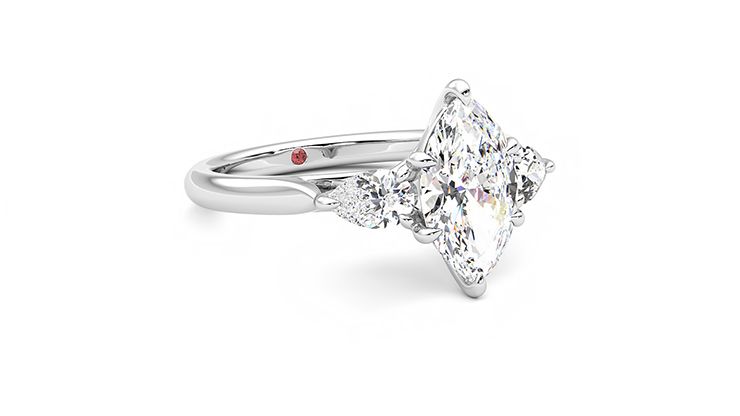 Taylor & Hart Affinity Marquise Engagement Ring 360 degree image 5
