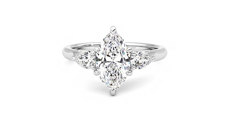 Taylor & Hart Affinity Marquise Engagement Ring 360 degree image 29