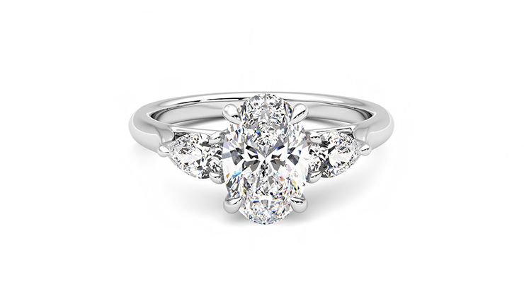 Taylor & Hart Affinity Oval Engagement Ring 360 degree image 1