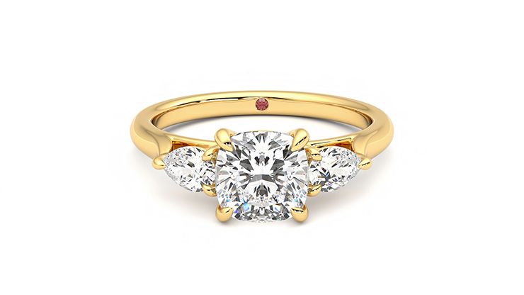 Taylor & Hart Affinity Cushion Engagement Ring 360 degree image 0