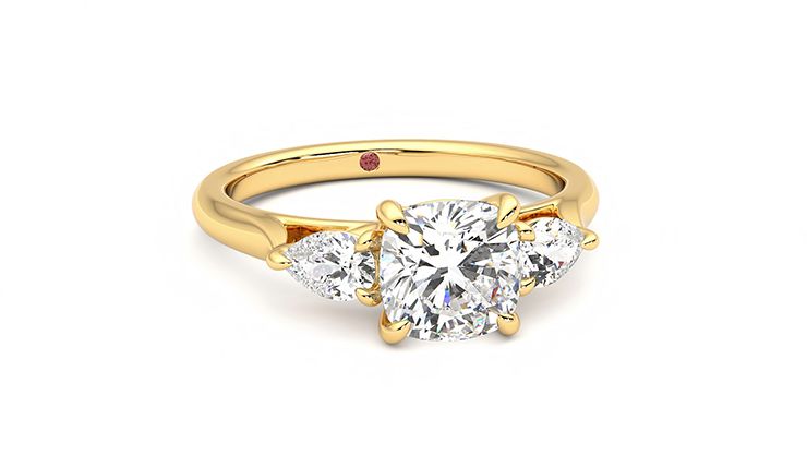 Taylor & Hart Affinity Cushion Engagement Ring 360 degree image 3
