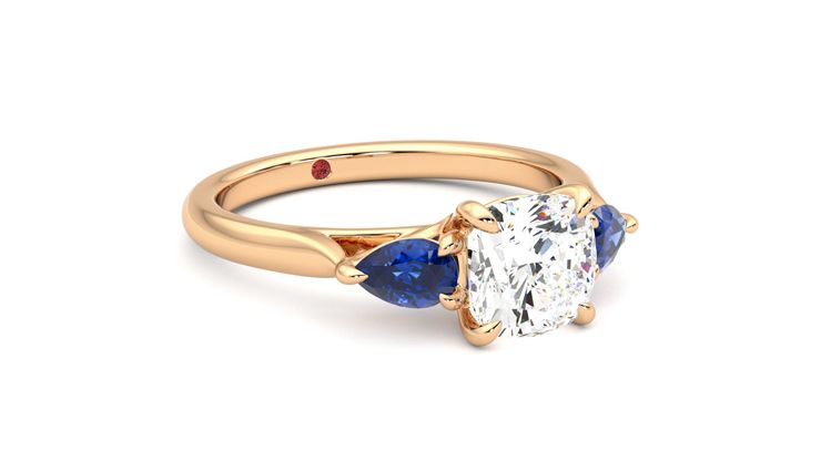 Taylor & Hart Affinity Cushion Engagement Ring 360 degree image 5