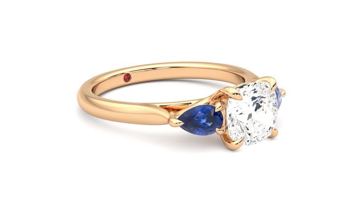 Taylor & Hart Affinity Cushion Engagement Ring 360 degree image 6