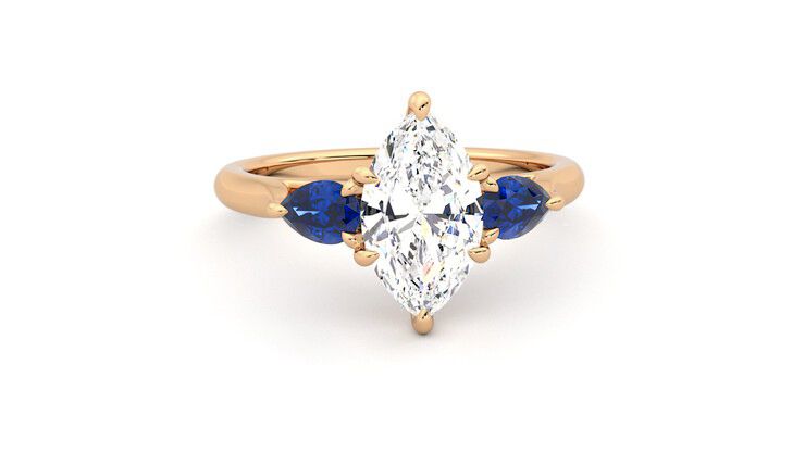Taylor & Hart Affinity Marquise Engagement Ring 360 degree image 2