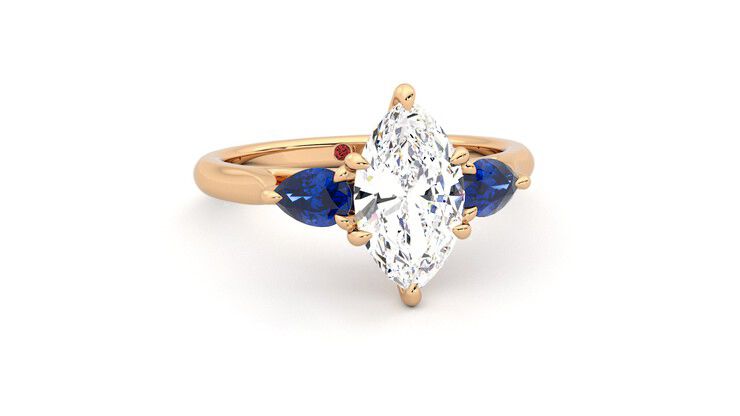 Taylor & Hart Affinity Marquise Engagement Ring 360 degree image 3