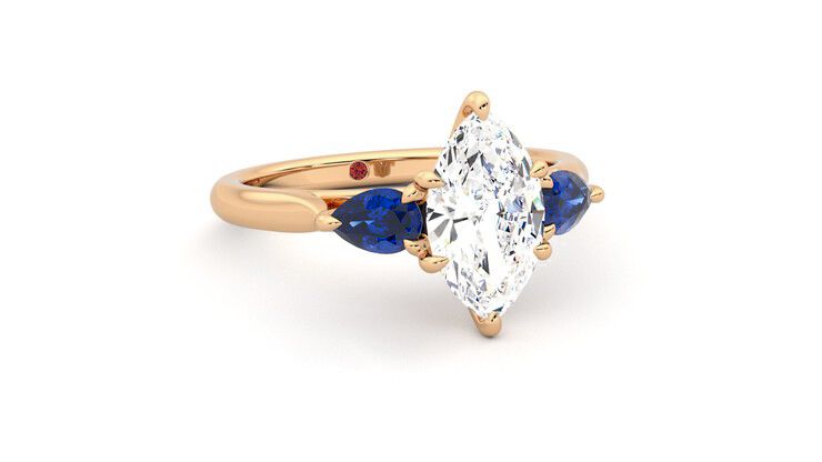 Taylor & Hart Affinity Marquise Engagement Ring 360 degree image 4