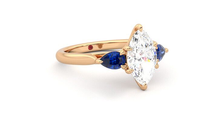 Taylor & Hart Affinity Marquise Engagement Ring 360 degree image 5