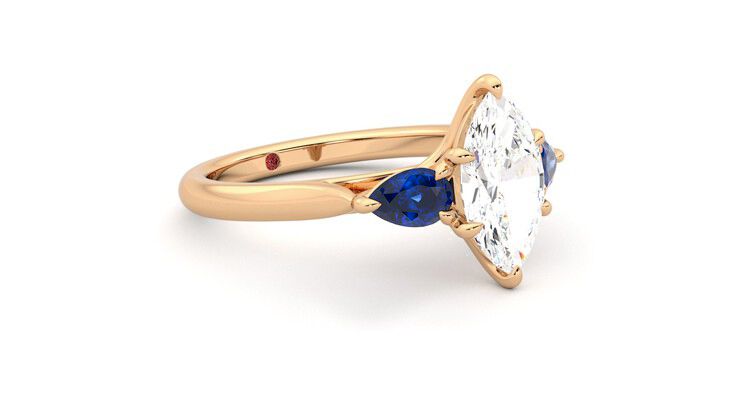 Taylor & Hart Affinity Marquise Engagement Ring 360 degree image 6