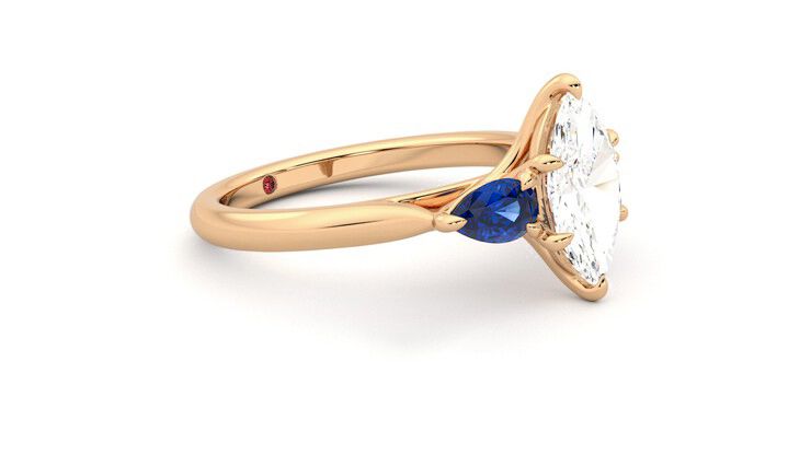 Taylor & Hart Affinity Marquise Engagement Ring 360 degree image 7