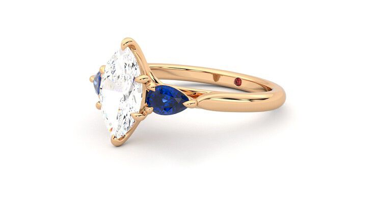 Taylor & Hart Affinity Marquise Engagement Ring 360 degree image 24