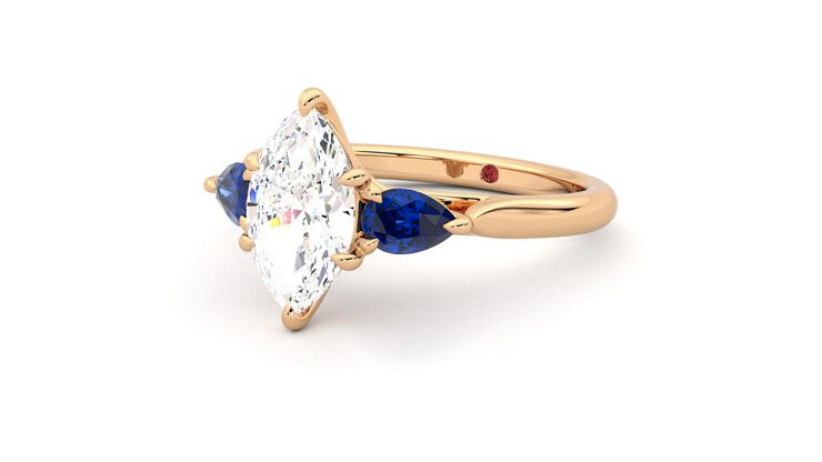 Taylor & Hart Affinity Marquise Engagement Ring 360 degree image 25