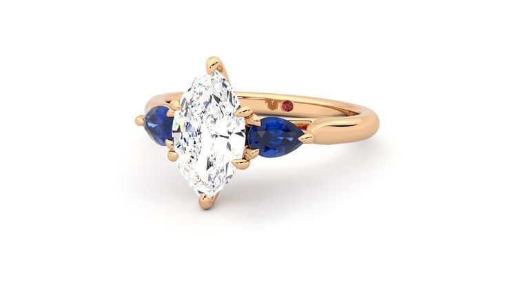Taylor & Hart Affinity Marquise Engagement Ring 360 degree image 26