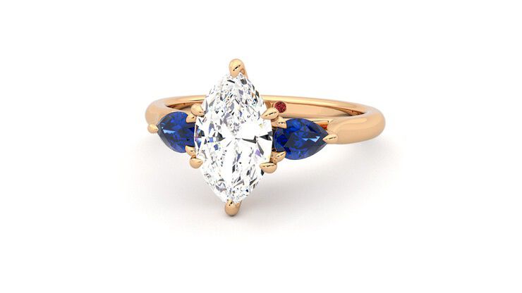 Taylor & Hart Affinity Marquise Engagement Ring 360 degree image 27