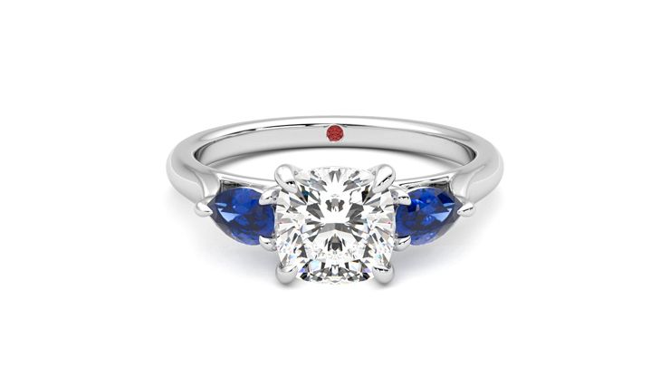 Taylor & Hart Affinity Cushion Engagement Ring 360 degree image 0