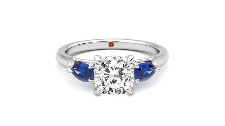 Taylor & Hart Affinity Cushion Engagement Ring 360 degree image 1