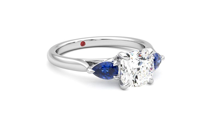 Taylor & Hart Affinity Cushion Engagement Ring 360 degree image 5