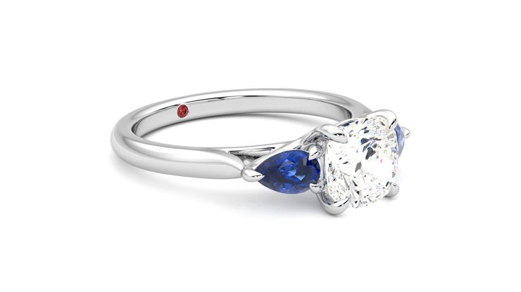 Taylor & Hart Affinity Cushion Engagement Ring 360 degree image 6