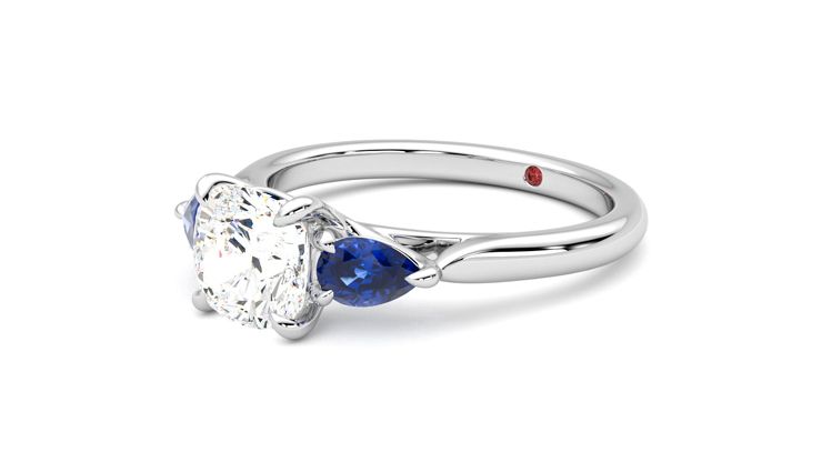 Taylor & Hart Affinity Cushion Engagement Ring 360 degree image 24