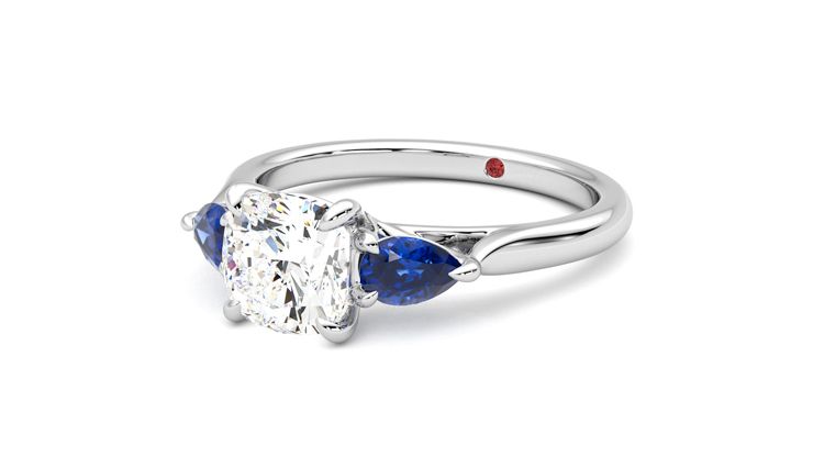 Taylor & Hart Affinity Cushion Engagement Ring 360 degree image 25