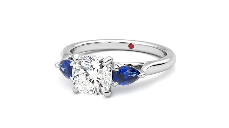 Taylor & Hart Affinity Cushion Engagement Ring 360 degree image 26
