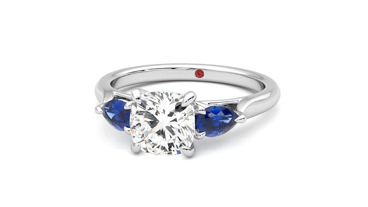Taylor & Hart Affinity Cushion Engagement Ring 360 degree image 27