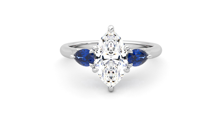 Taylor & Hart Affinity Marquise Engagement Ring 360 degree image 0