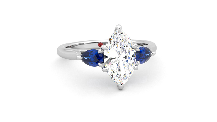 Taylor & Hart Affinity Marquise Engagement Ring 360 degree image 3