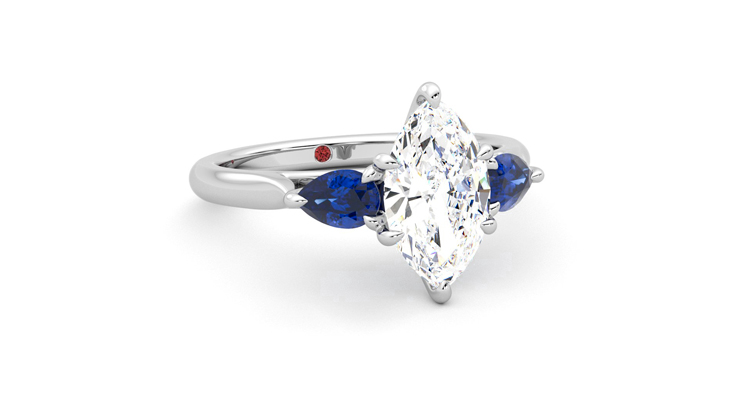 Taylor & Hart Affinity Marquise Engagement Ring 360 degree image 4