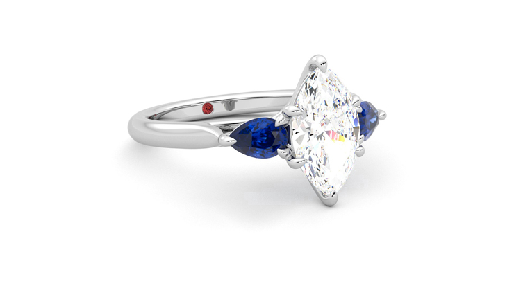 Taylor & Hart Affinity Marquise Engagement Ring 360 degree image 5