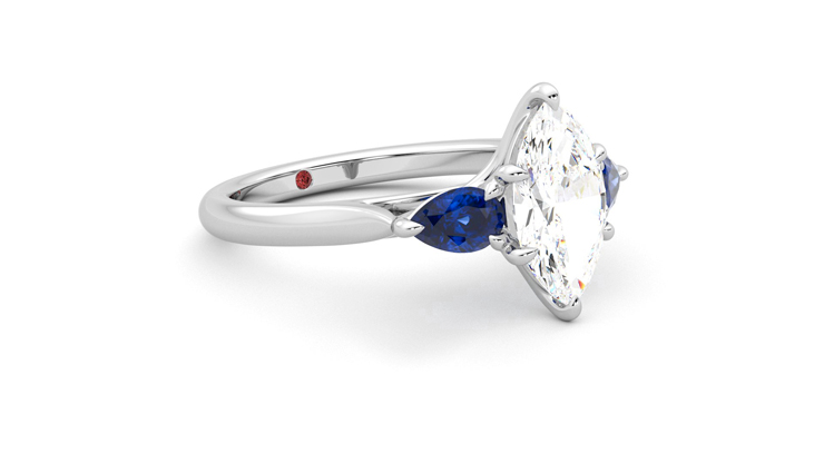 Taylor & Hart Affinity Marquise Engagement Ring 360 degree image 6