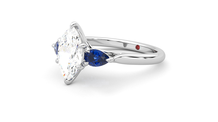 Taylor & Hart Affinity Marquise Engagement Ring 360 degree image 24
