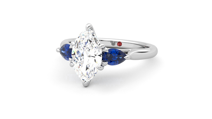 Taylor & Hart Affinity Marquise Engagement Ring 360 degree image 26