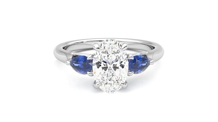 Taylor & Hart Affinity Oval Engagement Ring 360 degree image 1