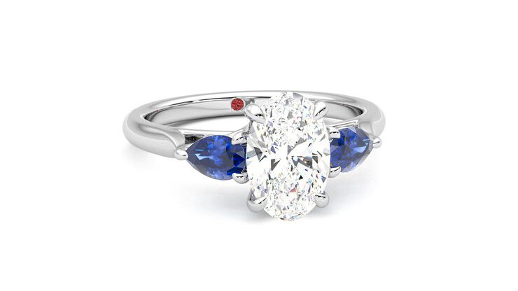 Taylor & Hart Affinity Oval Engagement Ring 360 degree image 3