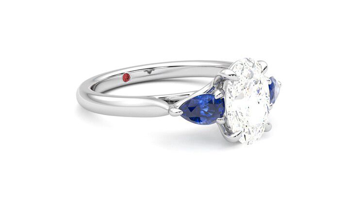 Taylor & Hart Affinity Oval Engagement Ring 360 degree image 5