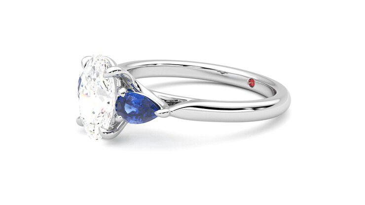 Taylor & Hart Affinity Oval Engagement Ring 360 degree image 22