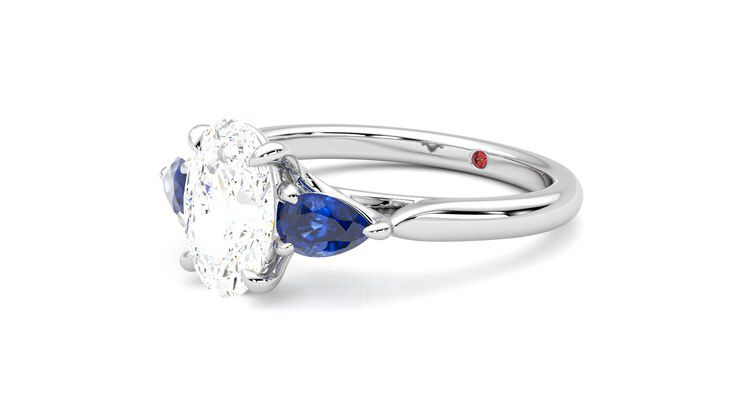 Taylor & Hart Affinity Oval Engagement Ring 360 degree image 23