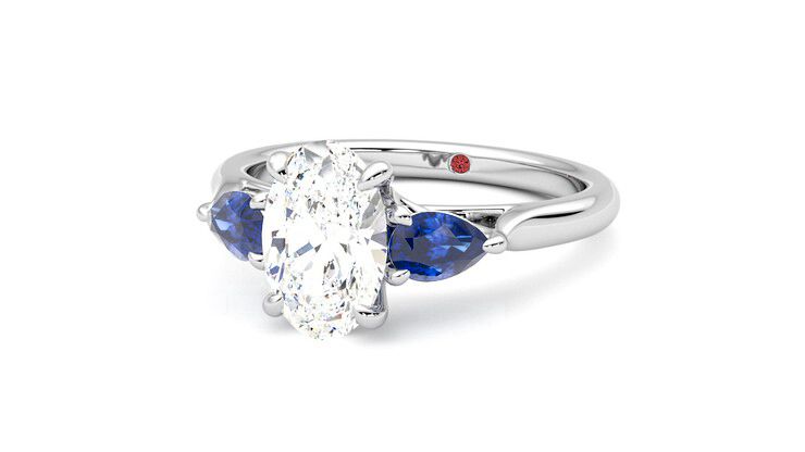 Taylor & Hart Affinity Oval Engagement Ring 360 degree image 25