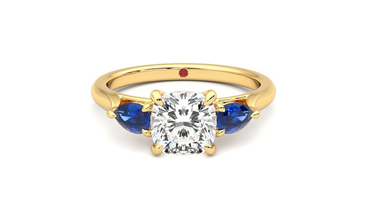 Taylor & Hart Affinity Cushion Engagement Ring 360 detail 01