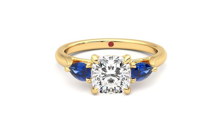 Taylor & Hart Affinity Cushion Engagement Ring 360 degree image 0