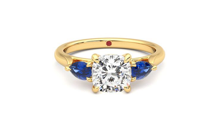 Taylor & Hart Affinity Cushion Engagement Ring 360 degree image 1